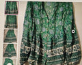 women's top size S 100%viscose parsley green long sleeves boho grunge cottage