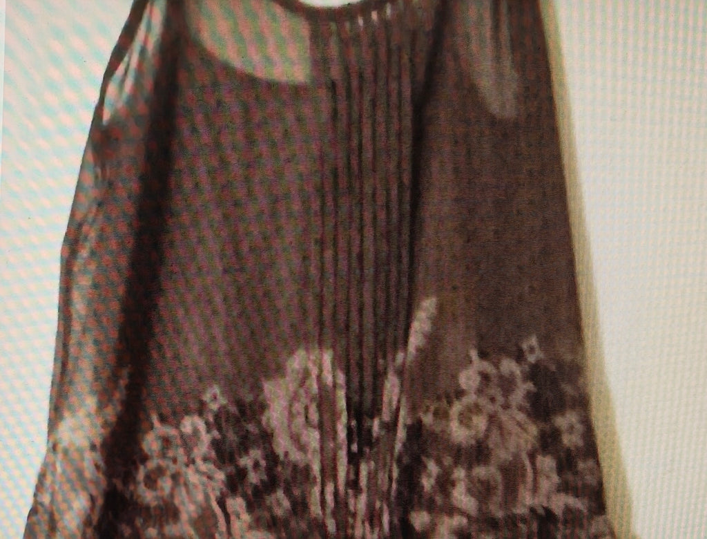 D'closet women's sheer top short lace camisole size S chocolate brown