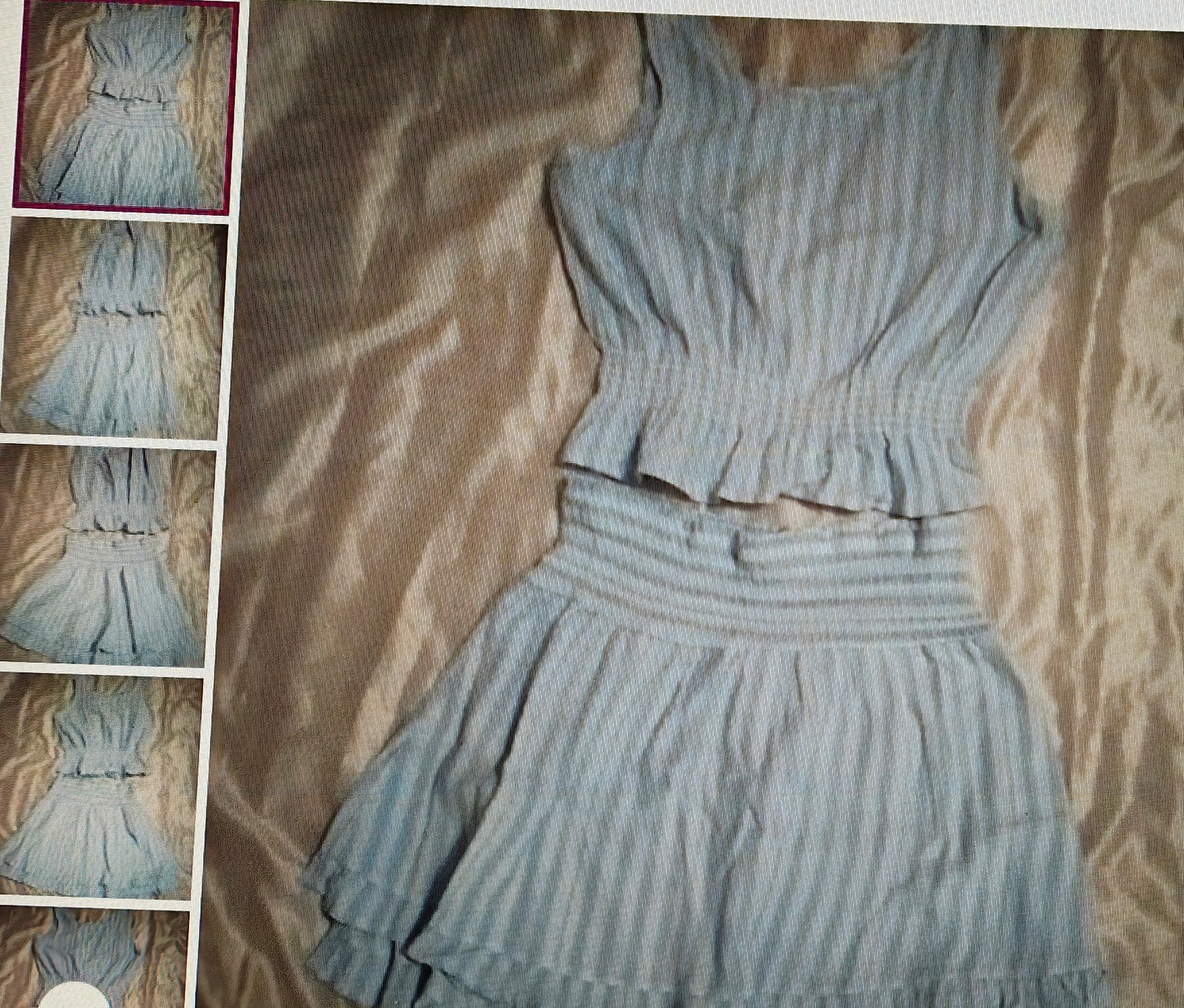 Old Navy Blue and White Striped Women's Skirt Set Size L(12-14)