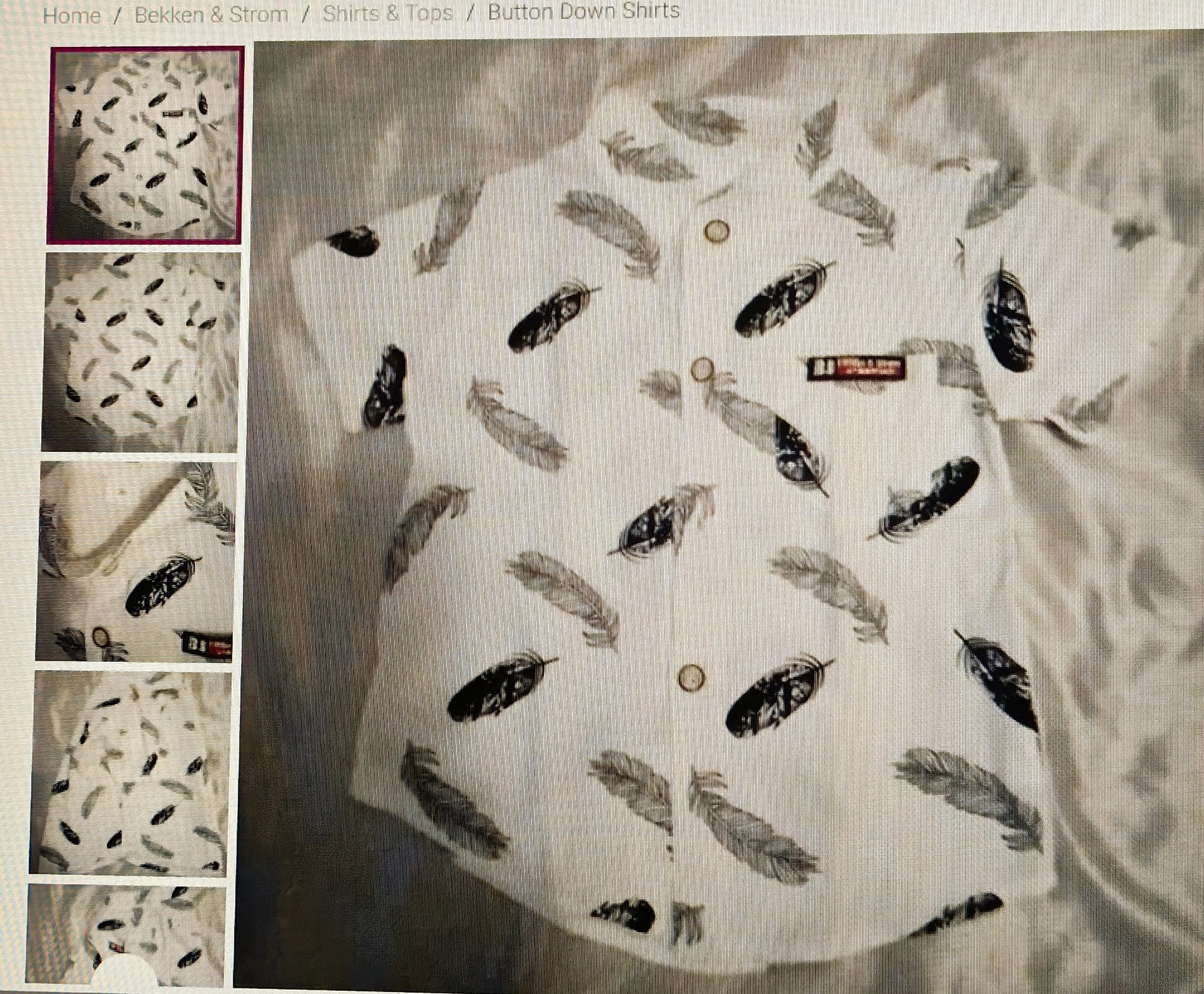 Bekker & Strom Boy's Shirt Size 3Y - White with Black Leaves Short Sleeve