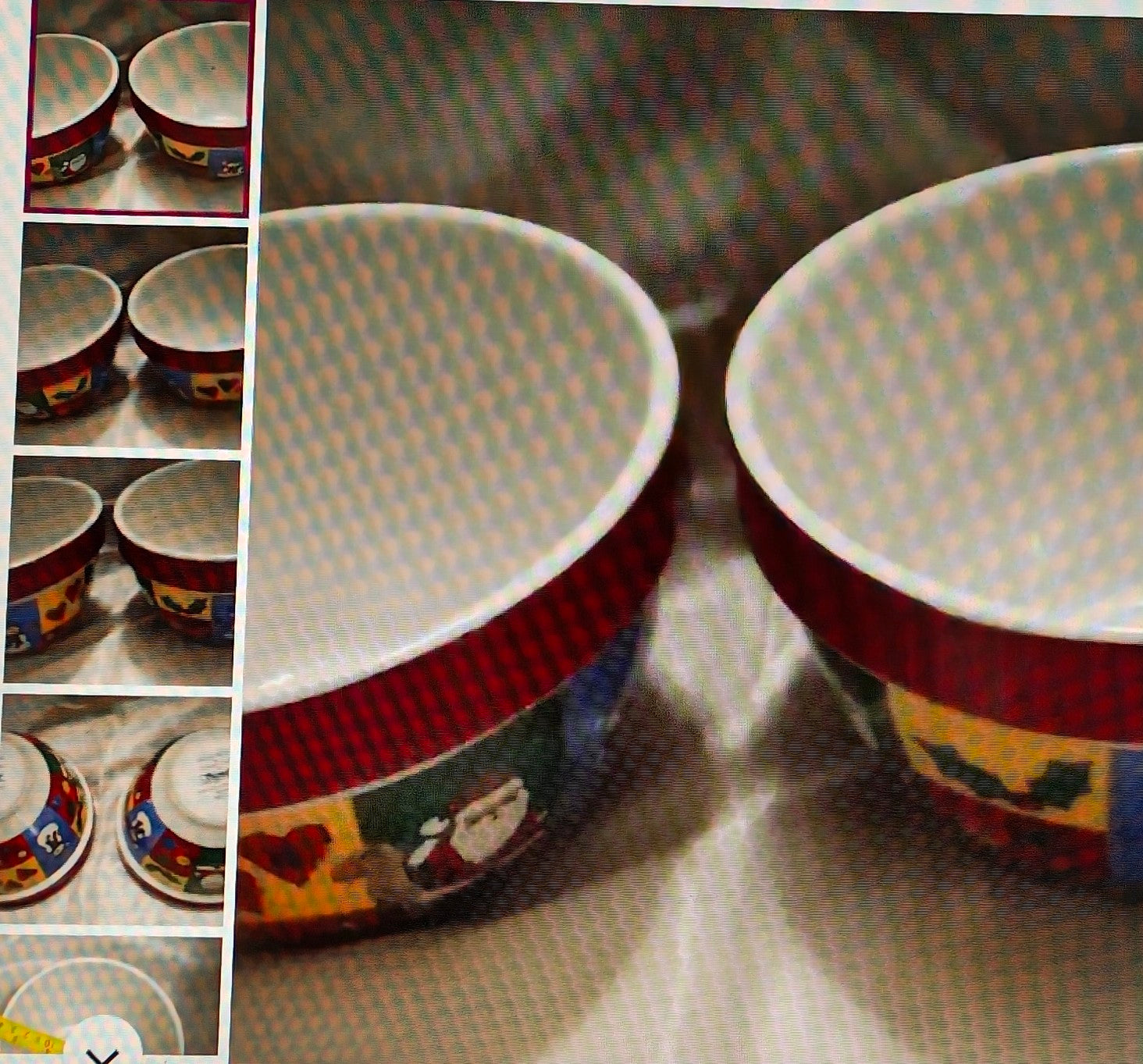 Red and White Ceramic Kitchen Bowls
