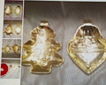 4 gold tone holiday candy dishes Christmas in July decorative event

