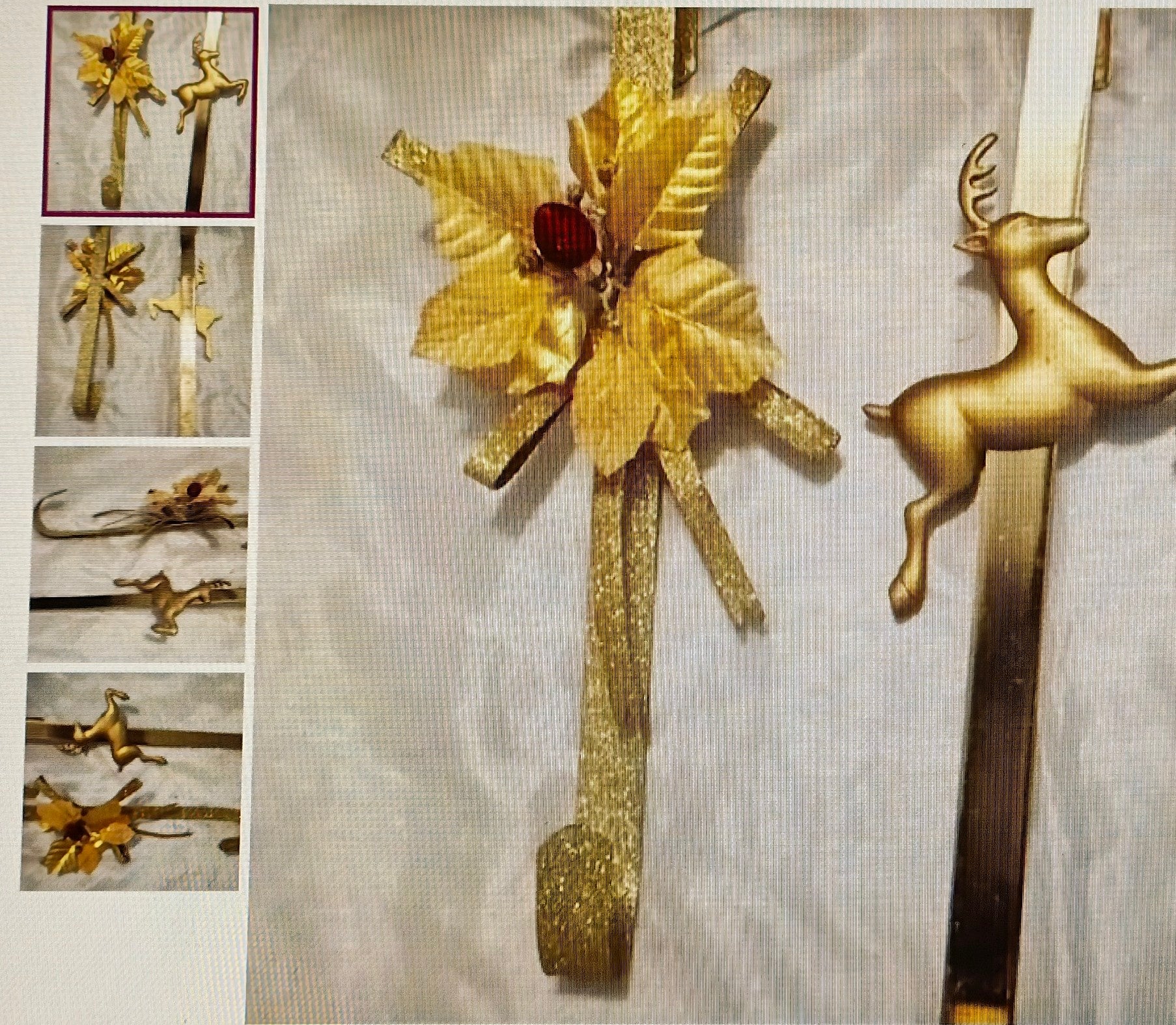 12" & 14" gold tone wreath holders for doors Christmas decoration