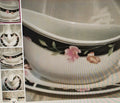 Decorative ceramic bowl with floral design on a textured surface