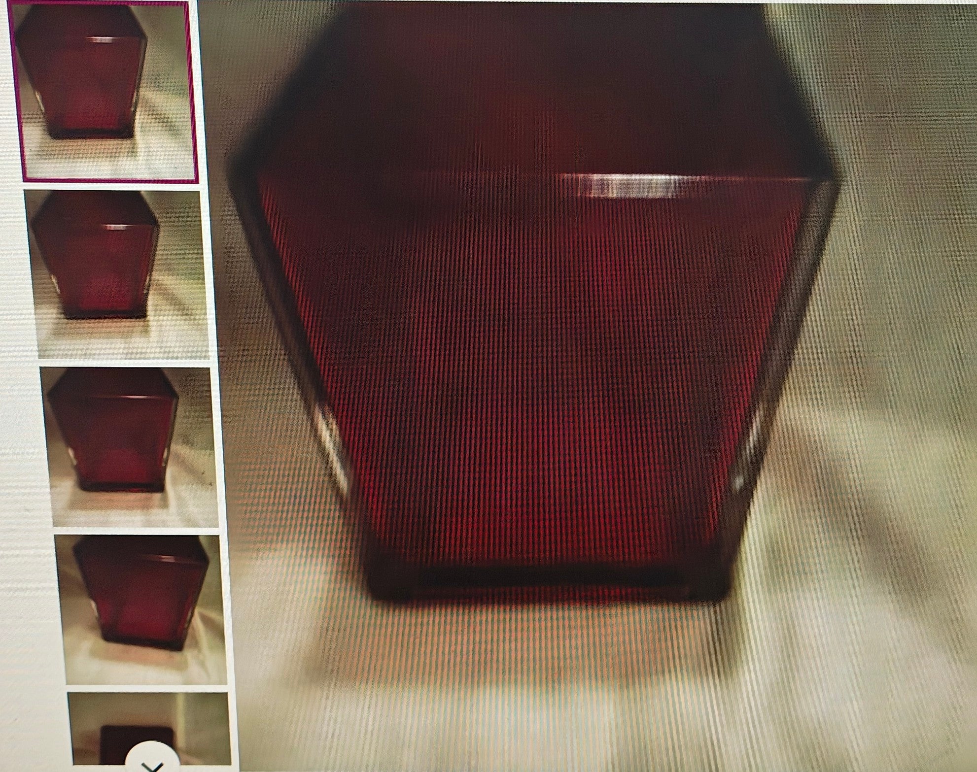 Crimson Glass Cube Vase