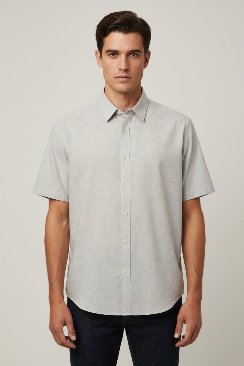 Lands' End men's shirt XL(18-20) blue short sleeves button down work party wear