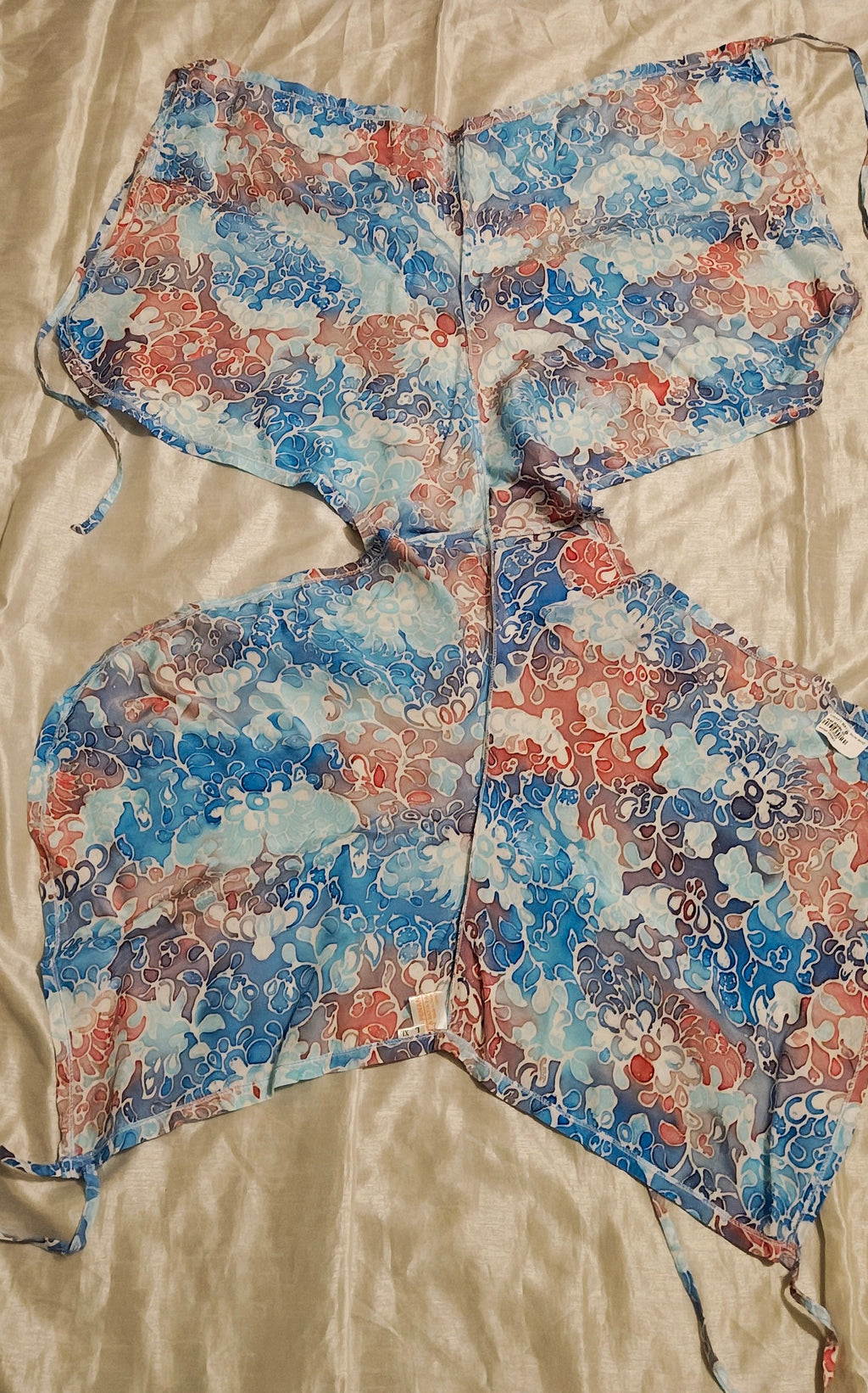 New Penang women waist tie beach bottom shorts size XL multicolor rayon