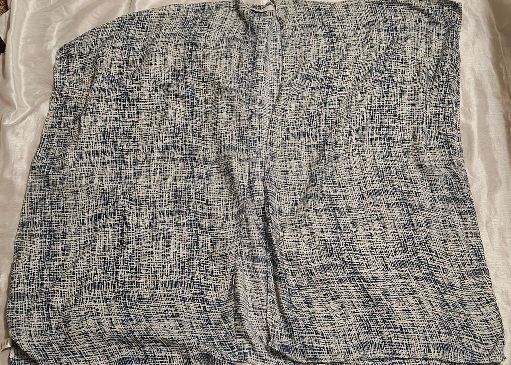 Loft women's cardigan cream navy blue grid pattern