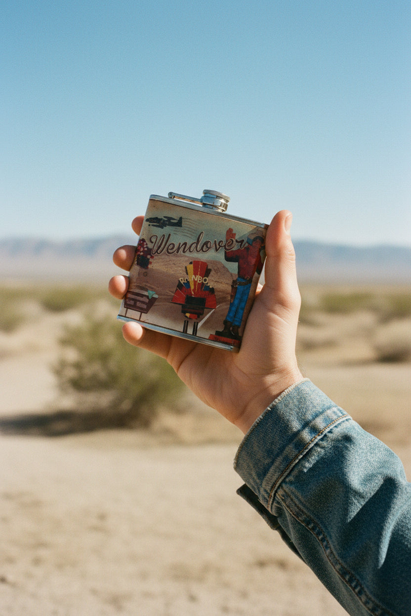 Source Unknown Vintage Wendover Souvenir Flask
