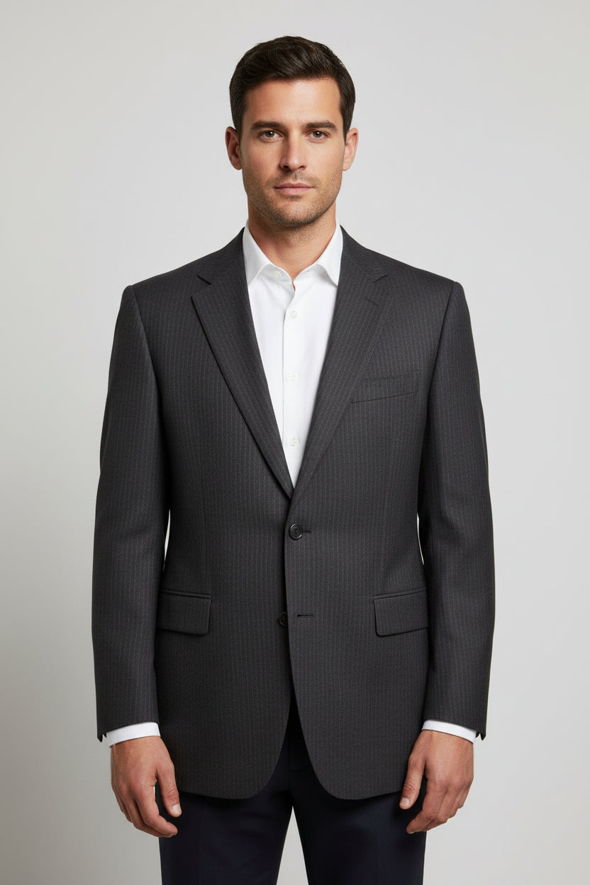 Hickey Freeman Bullock & Jones men's dress jacket blackish greyish size 46 w41 long