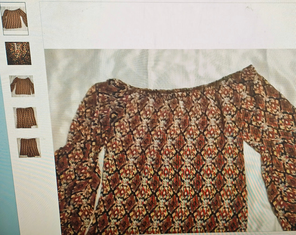 Joel women's sheer long sleeves top geometric multicolor size XXL
