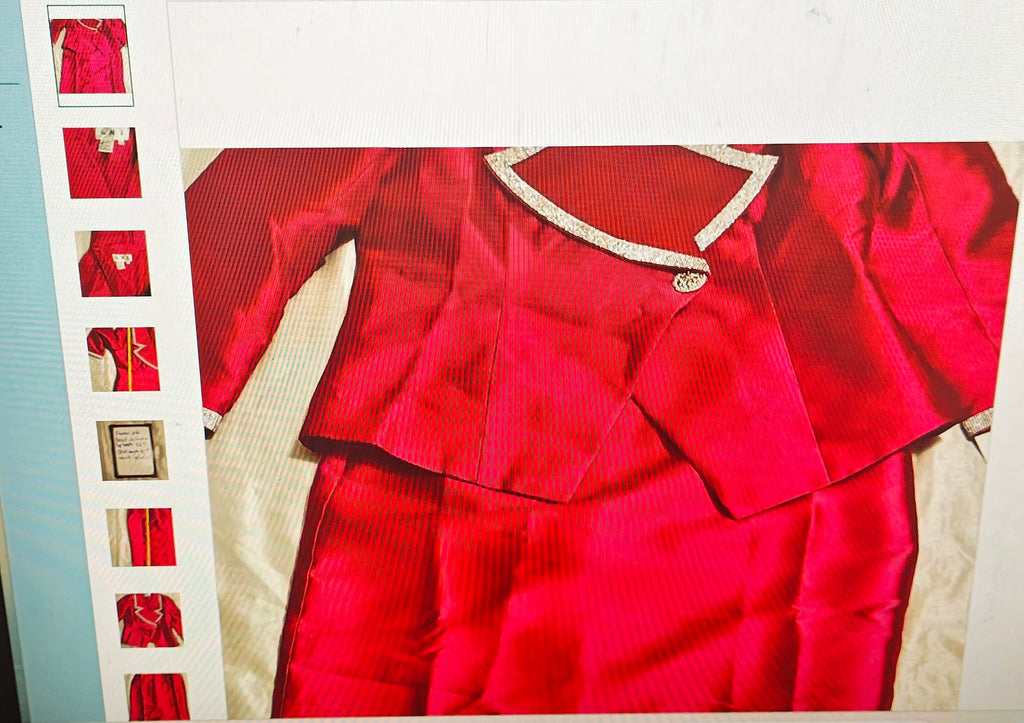 New G M I lined women's 2PCS set glamour wear size 18 red with faux diamond
