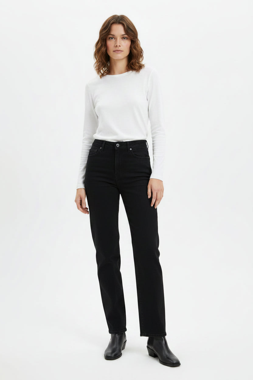 Lauren Jeans Co Ralph Lauren Sleek Black Corduroy Trousers Size 10P