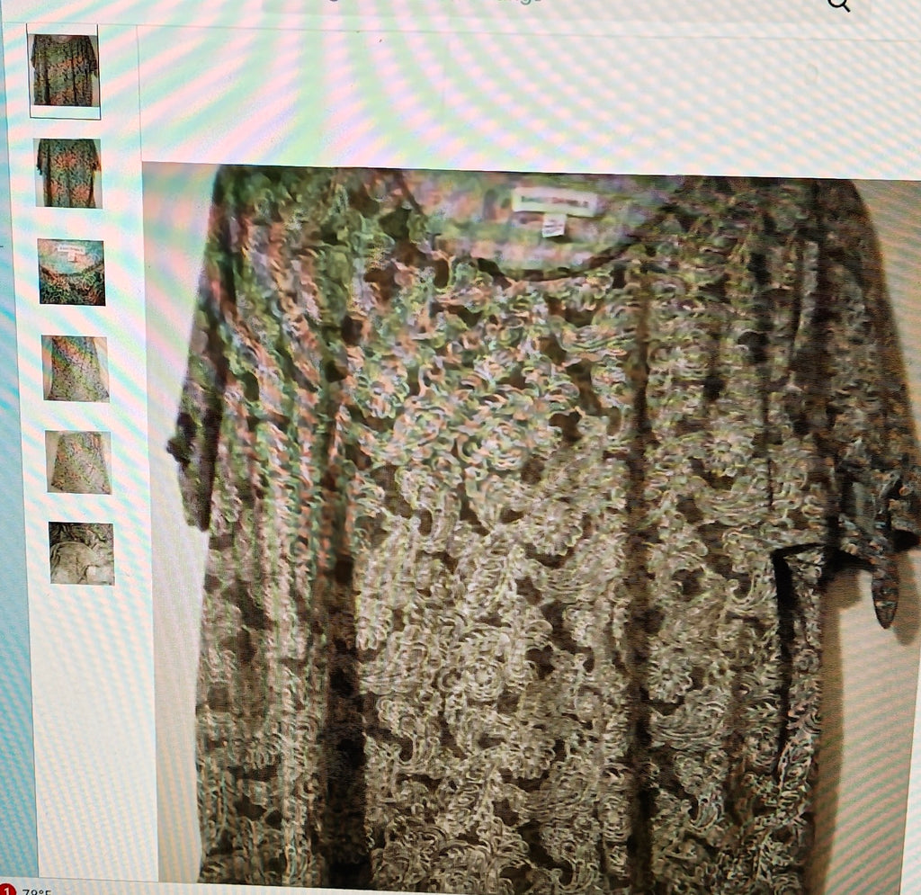 Emily Daniels women's top sizeXL short sleeves w/tie at end grunge casual wear
