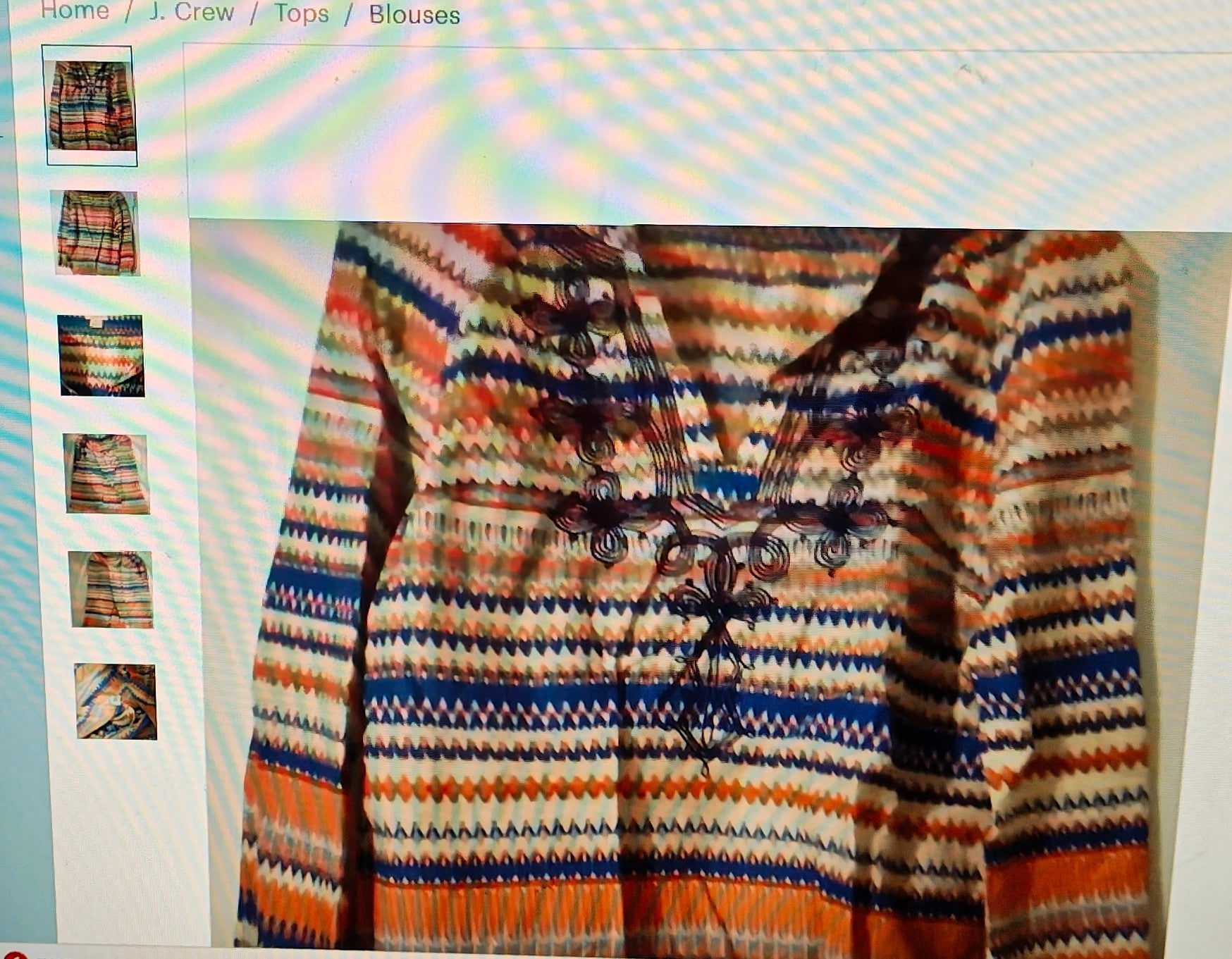 J Crew women's top sizeXS embroidered multicolor boho grunge styish wear
