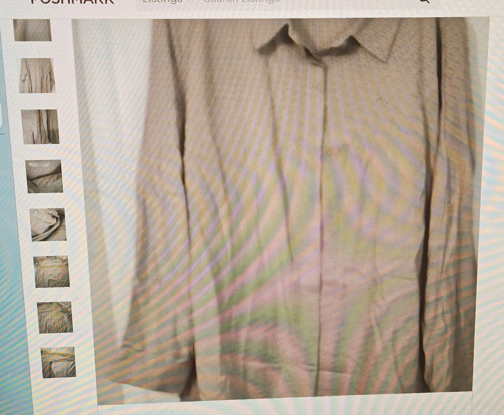 Close-up of a patterned shirt with a film strip effect on the left side.
