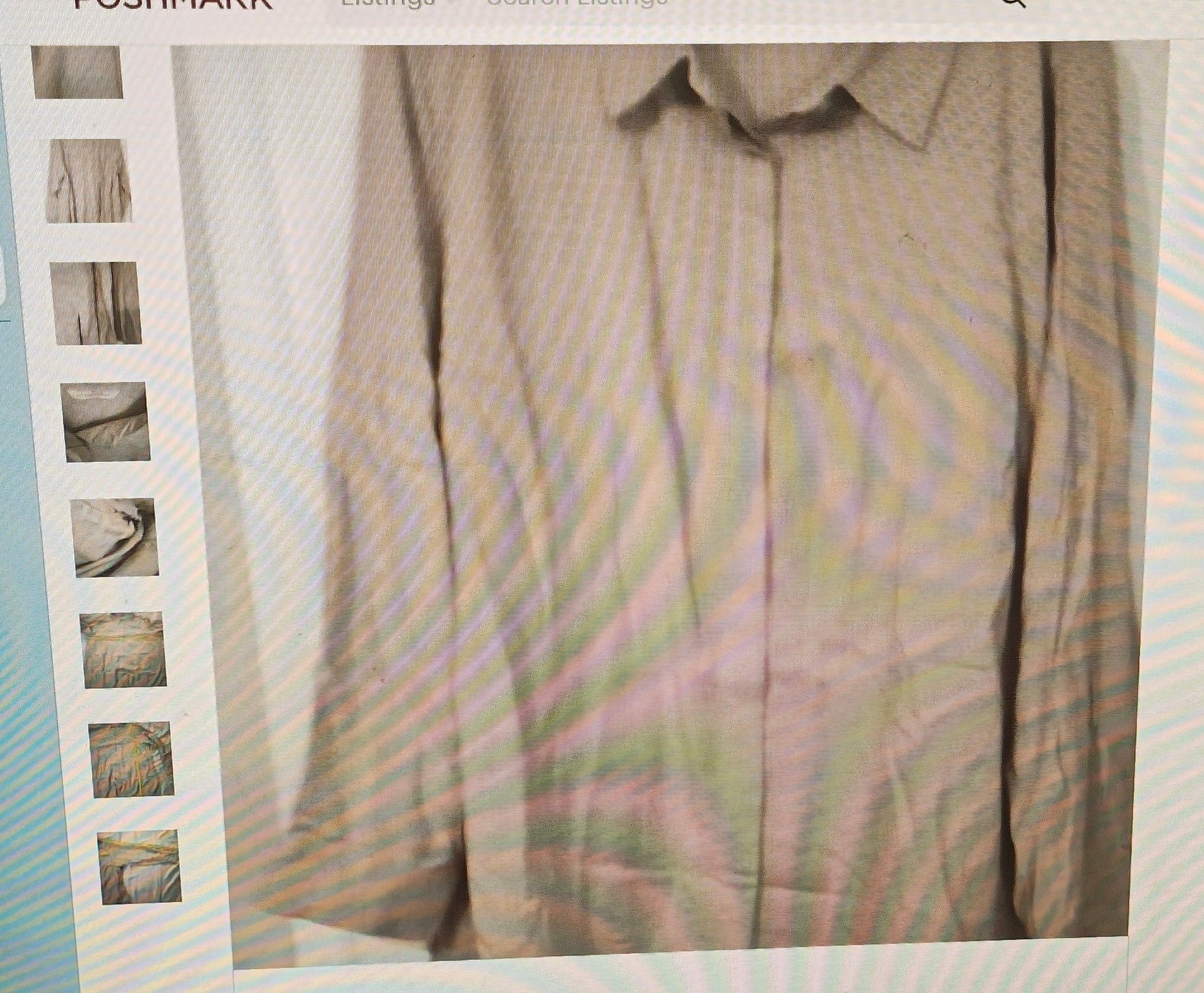Close-up of a patterned shirt with a film strip effect on the left side.