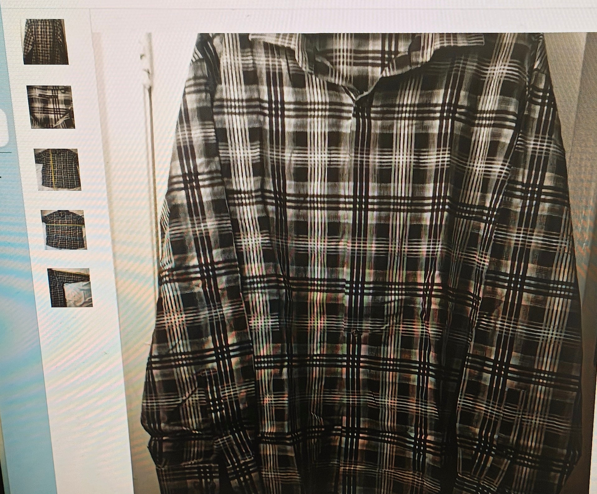Men's long sleeves shirt Synrgy 3XLT black white 100% cotton business or casual style