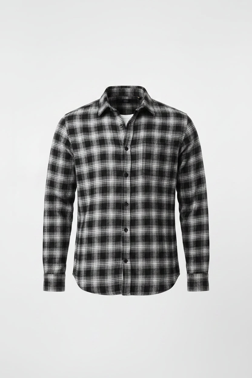 Men's long sleeves shirt Synrgy 3XLT black white 100% cotton business or casual style