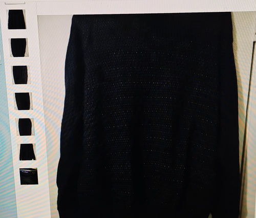 Alan Flusser Long Sleeves V-Neck Black Sweater for Men SizeXL
