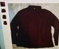 Dark red sweater on a light gray background