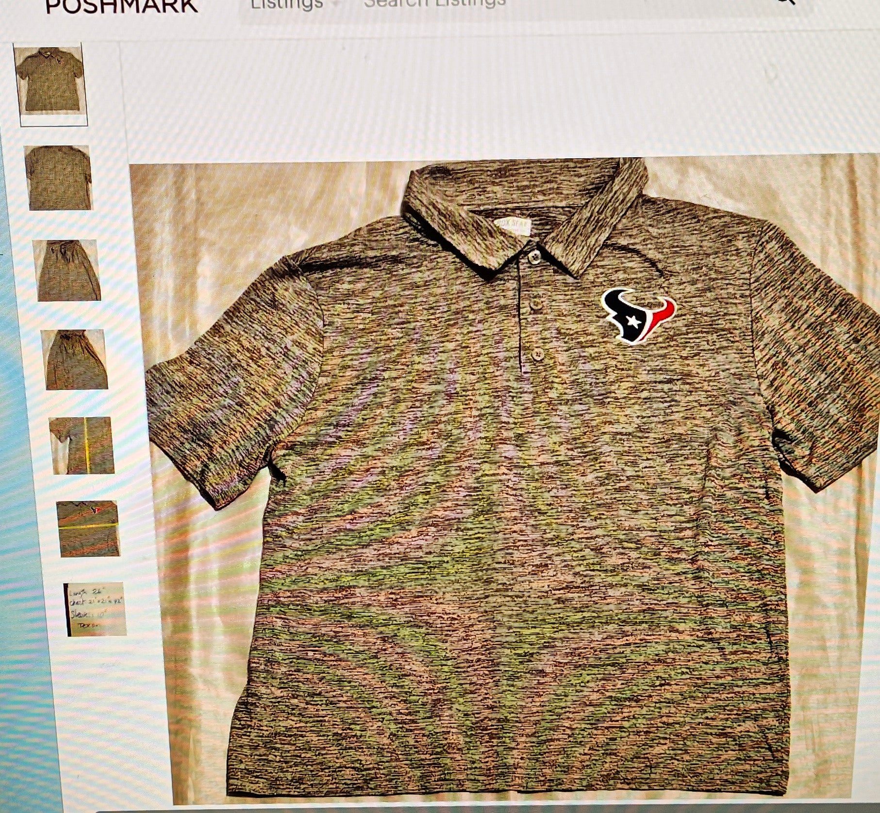 Camouflage polo shirt with a logo on a light background