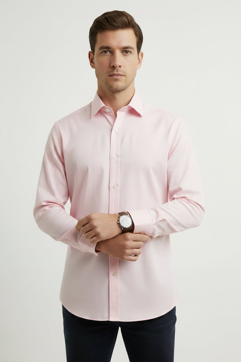Gold Label Roundtree & Yorke Light Pink Dress Shirt Size 16.5/34