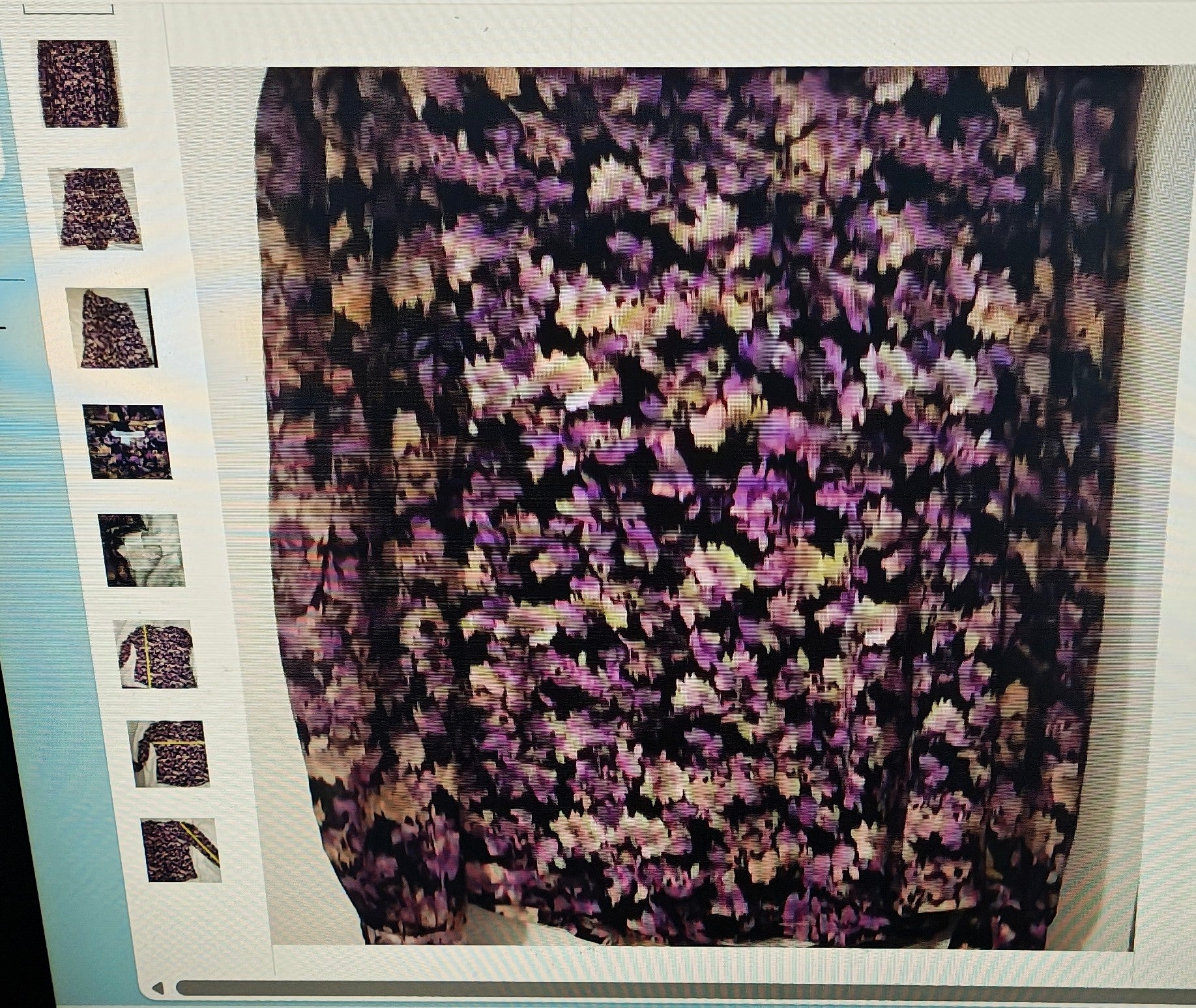 Chico's women top size M purple black grunge boho work long sleeves