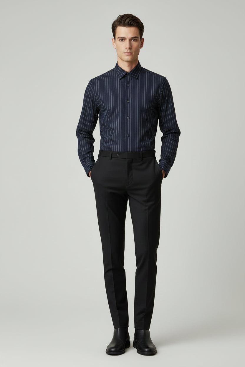 Beverly Hills Polo Club Striped Navy Shirt Size 2XLB