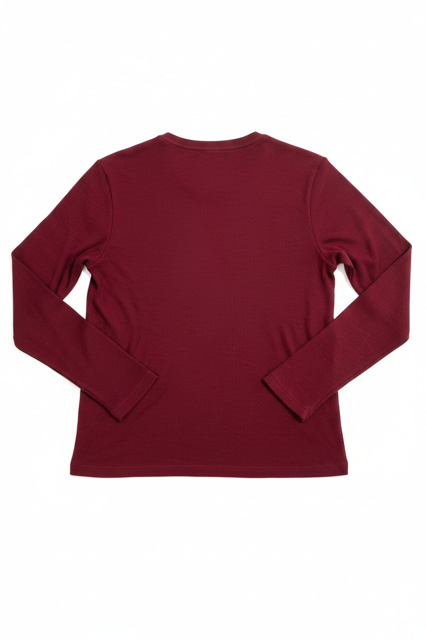 George men's long sleeves T-shirt round neck top size 2XL (50-52) burgundy