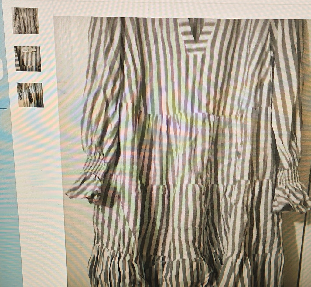 Striped dress with a blurred background
