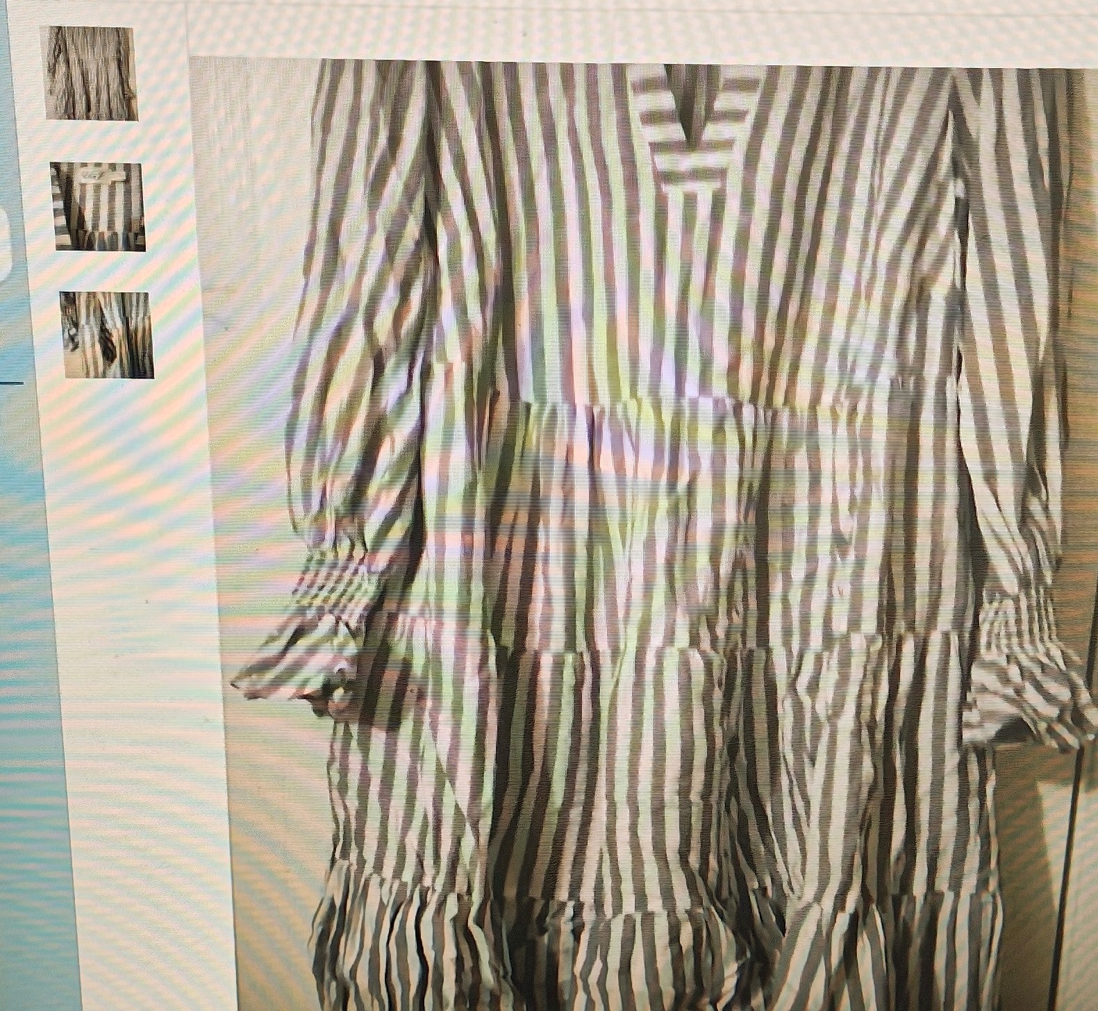 Striped dress with a blurred background