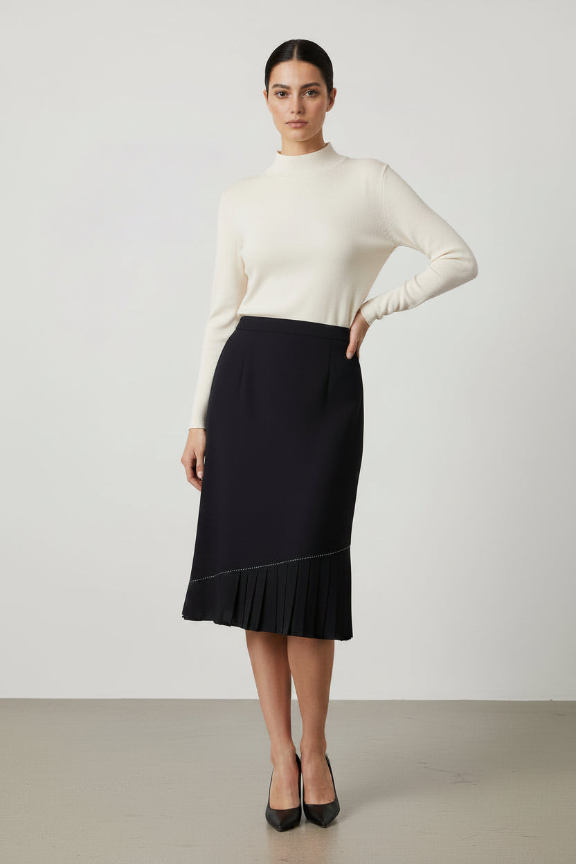Giorgio Fiozfiri women's skirt size 10 black A-line pleated front whimsicalgoth