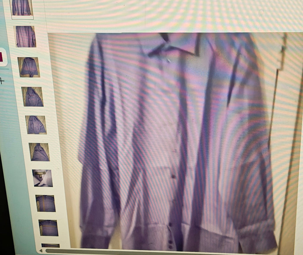 Holographic effect on a shirt with a film strip border