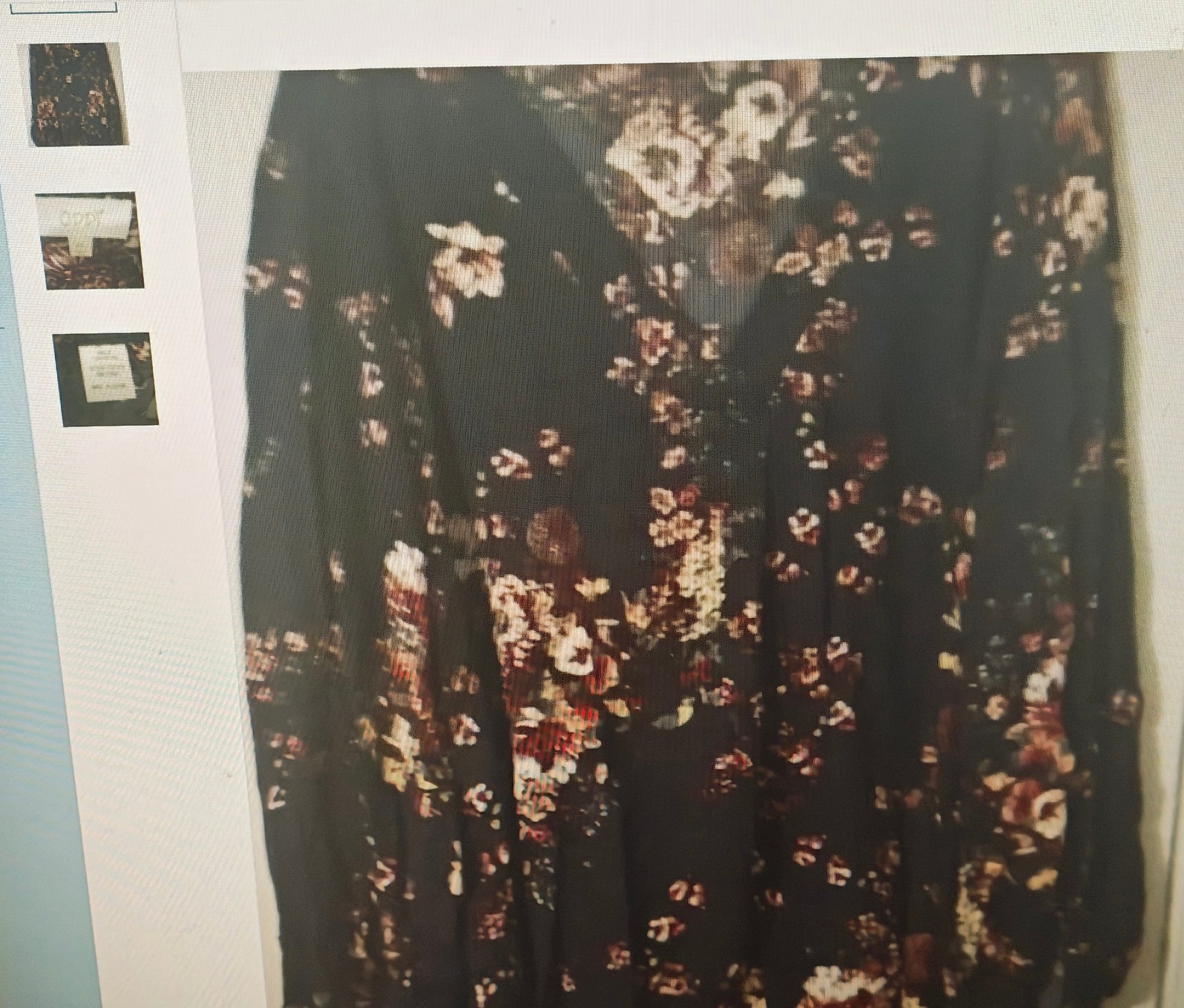 Floral patterned fabric on a white background