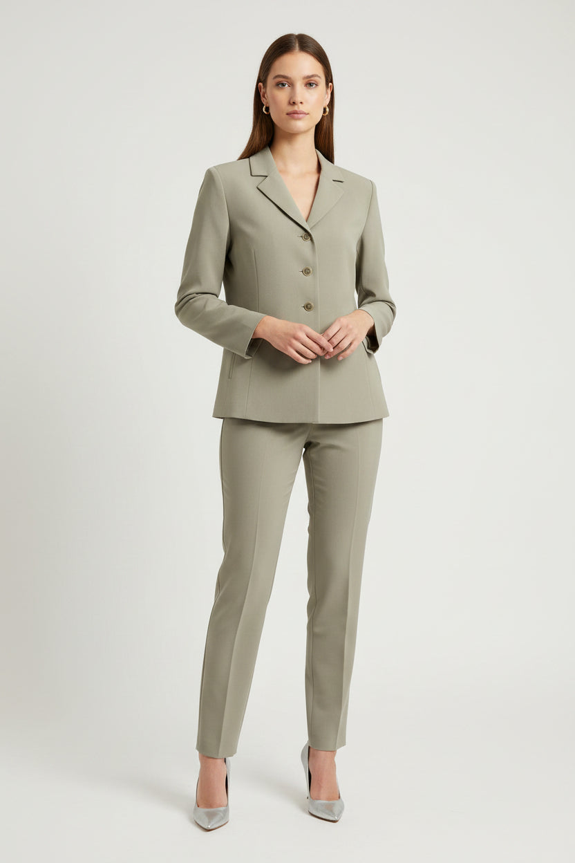 Kasper ASL Petite lined women's 2-pieces suits light hunter green size 8 petite