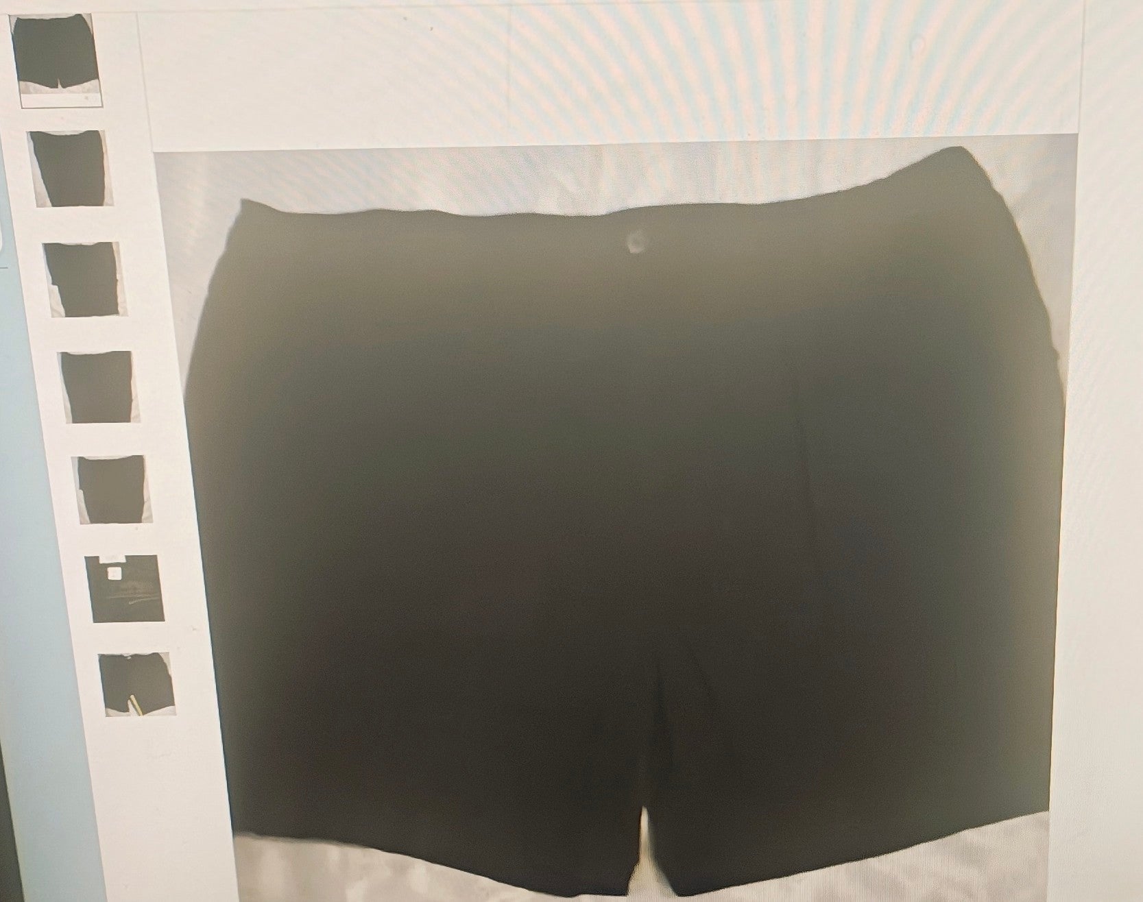 Black shorts on a white background