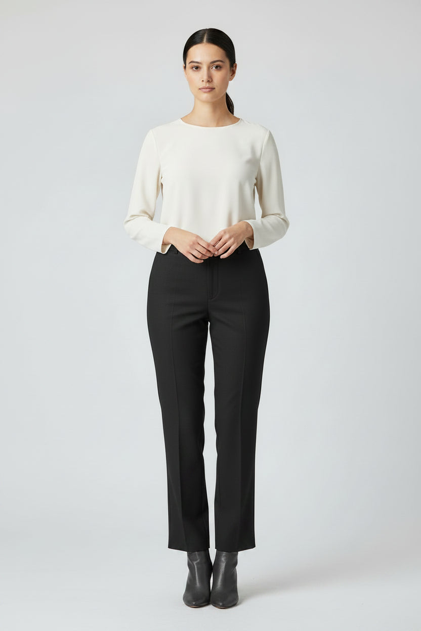 Elegant Women's Greyish Whiteish Dress Lined Pants Size1 0
