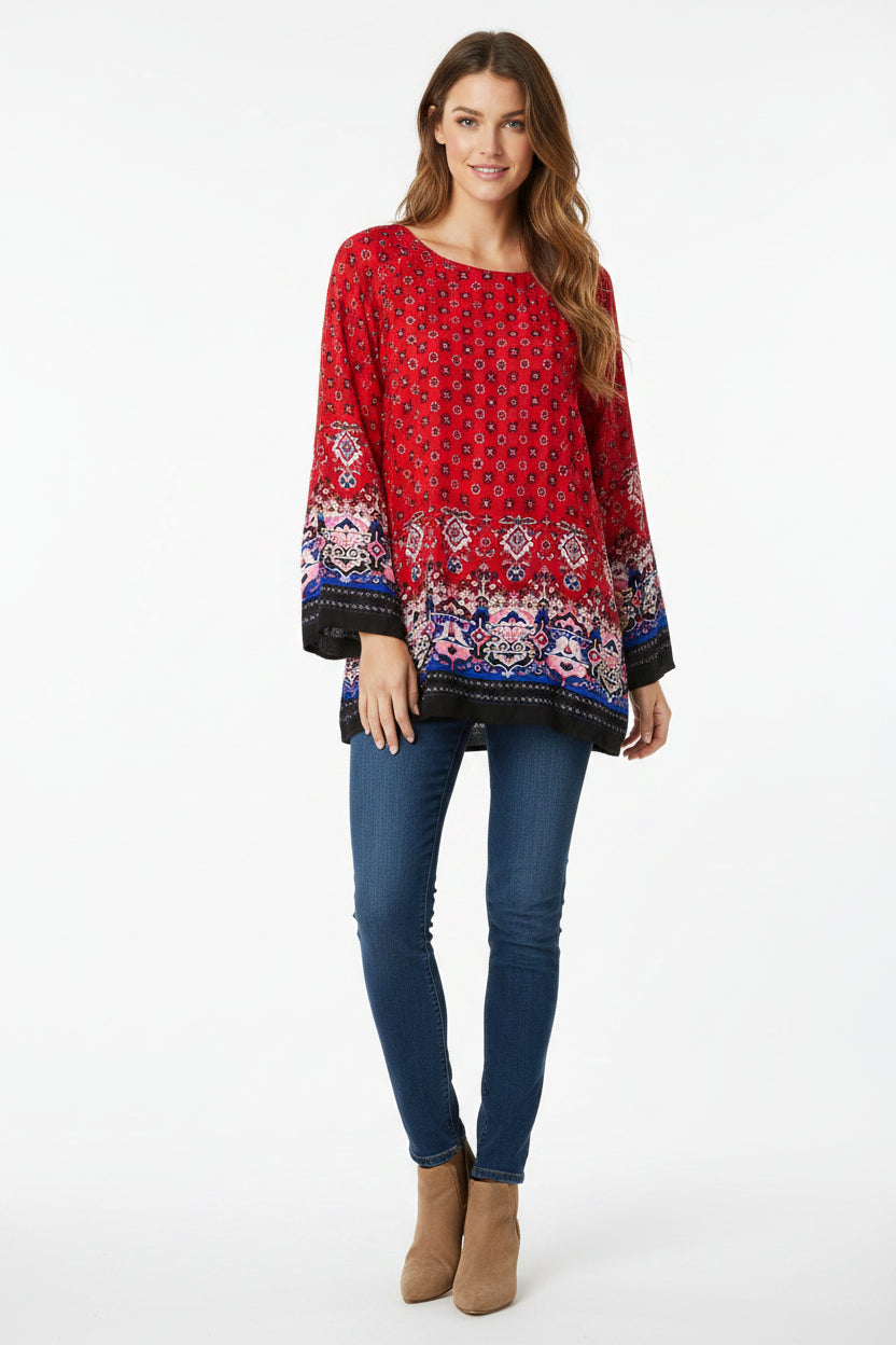 Zanzea collection women's long sleeves blouse size L boho grunge goth multicolor