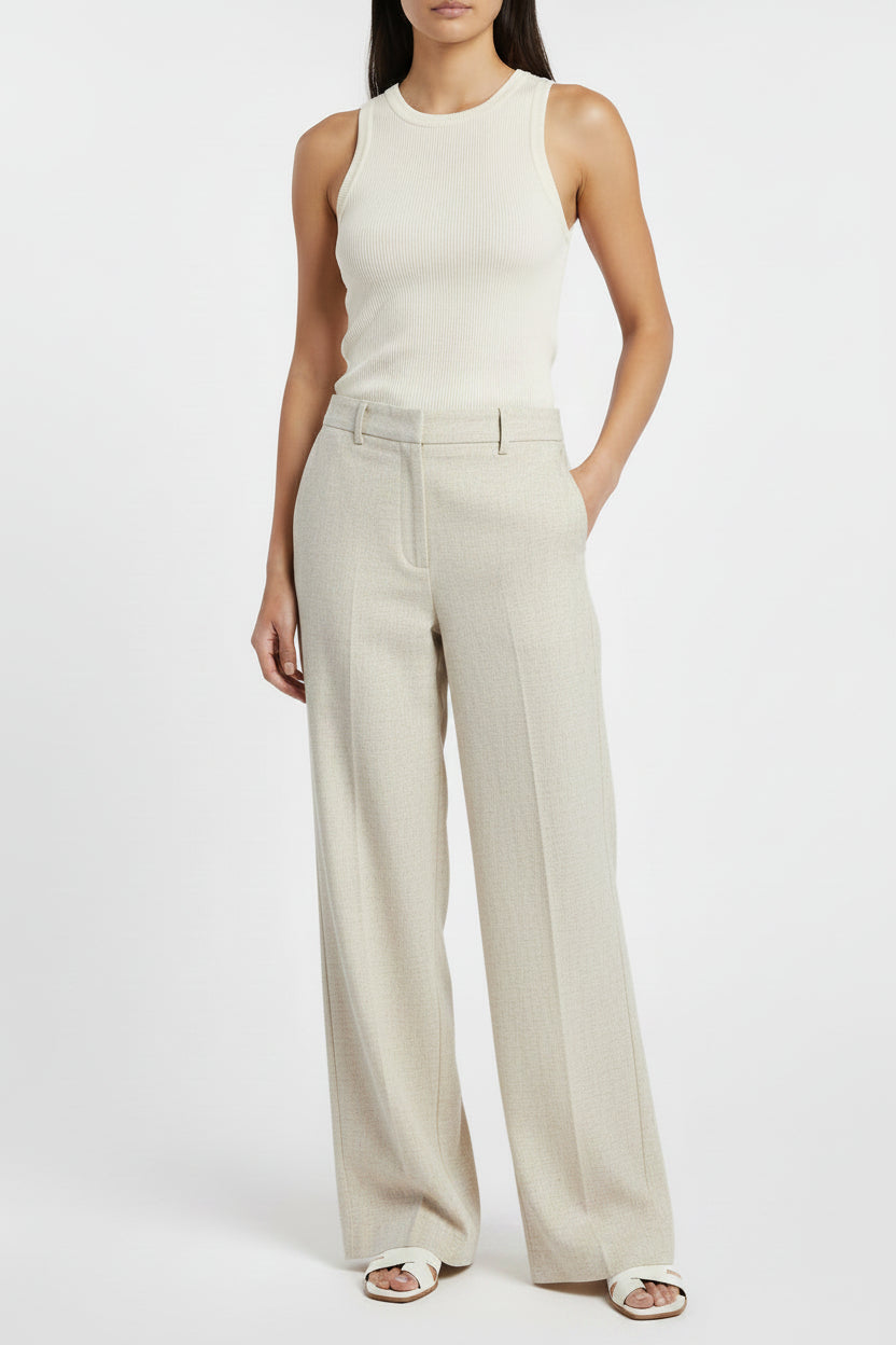 I.N.C. women's pants size 8 cream/white belt loop linen