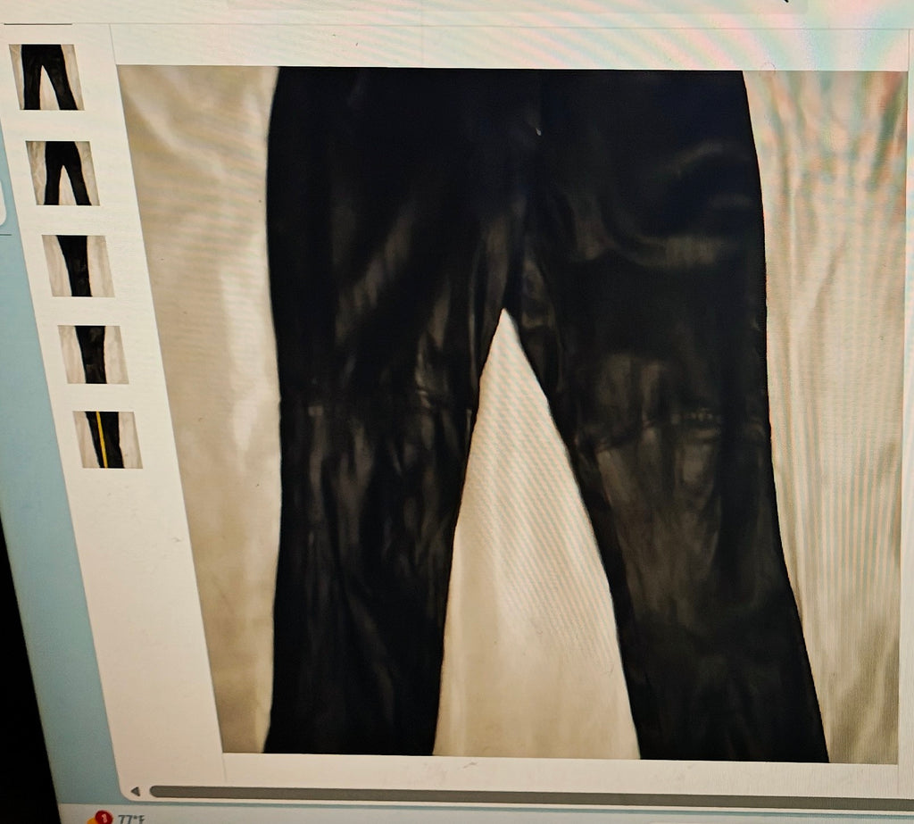 Maxima Wilson's Lined Sleek Black Leather Pants Size 6