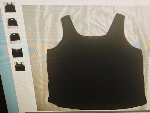 Adrianna Papell Evening Essentials black shell tank top sheer w/lining size 3X
