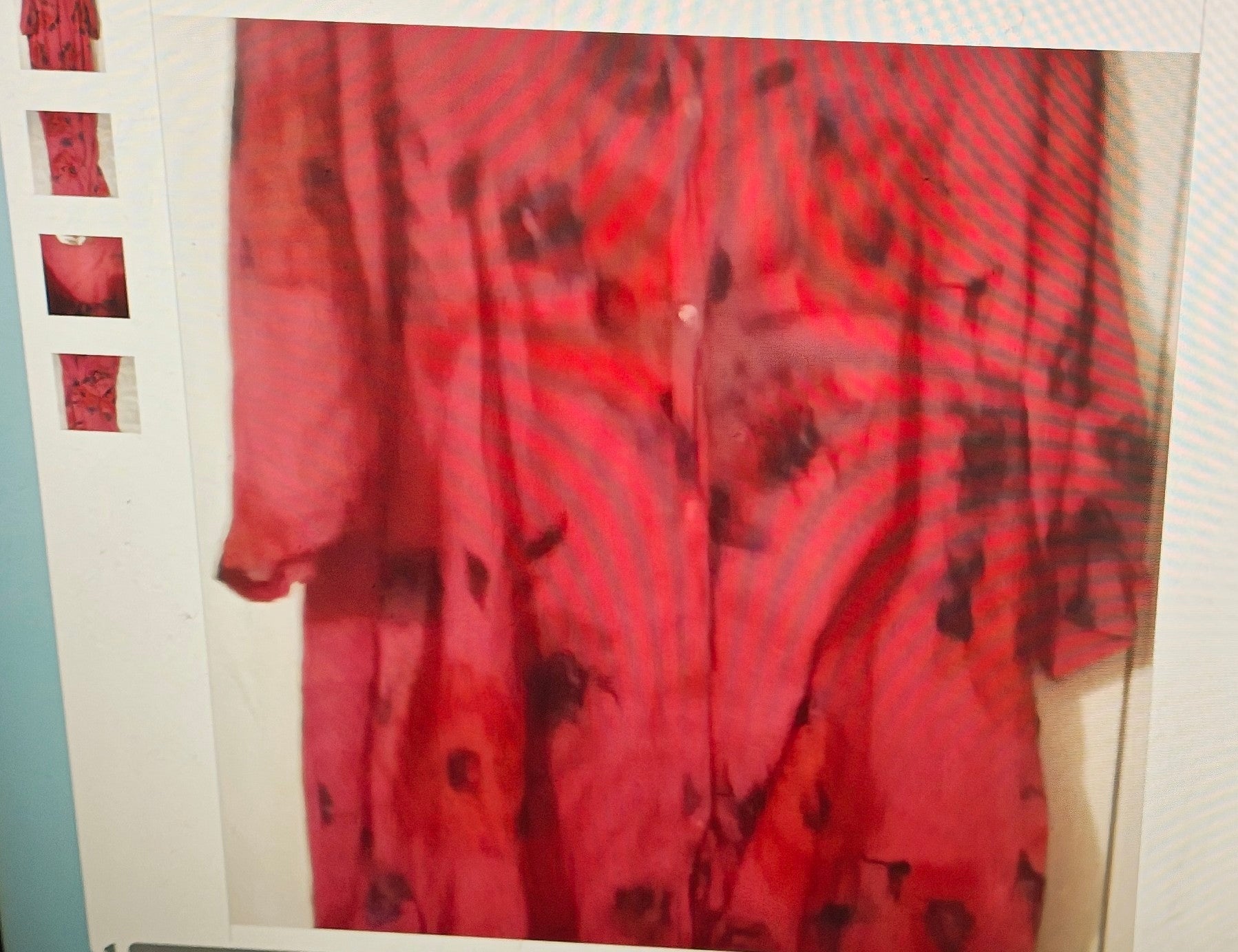 Dalin women's long bottom-up shirt size 2X red/black long sleeves grunge summer
