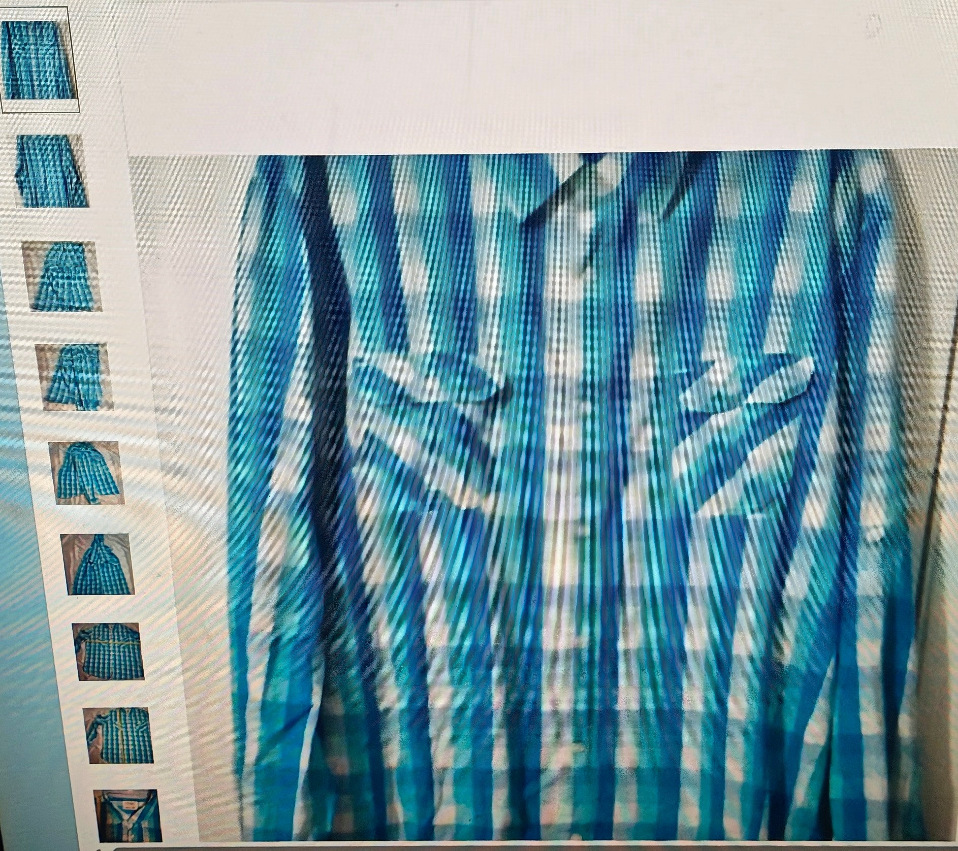 PD&C men's shirt size XXL long sleeves blue/white cotton cottage western
