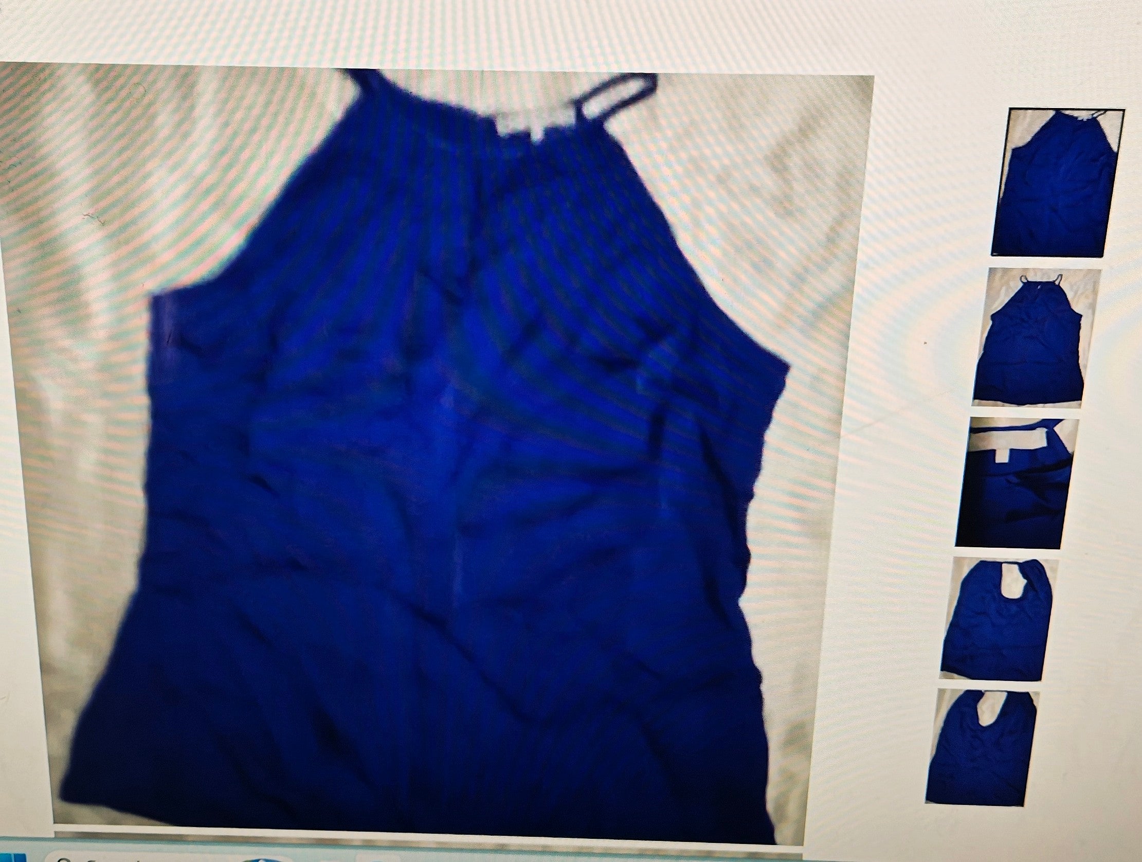 Violet & Claire women's sleeveless top size L blue polyester satin grunge boho goth
