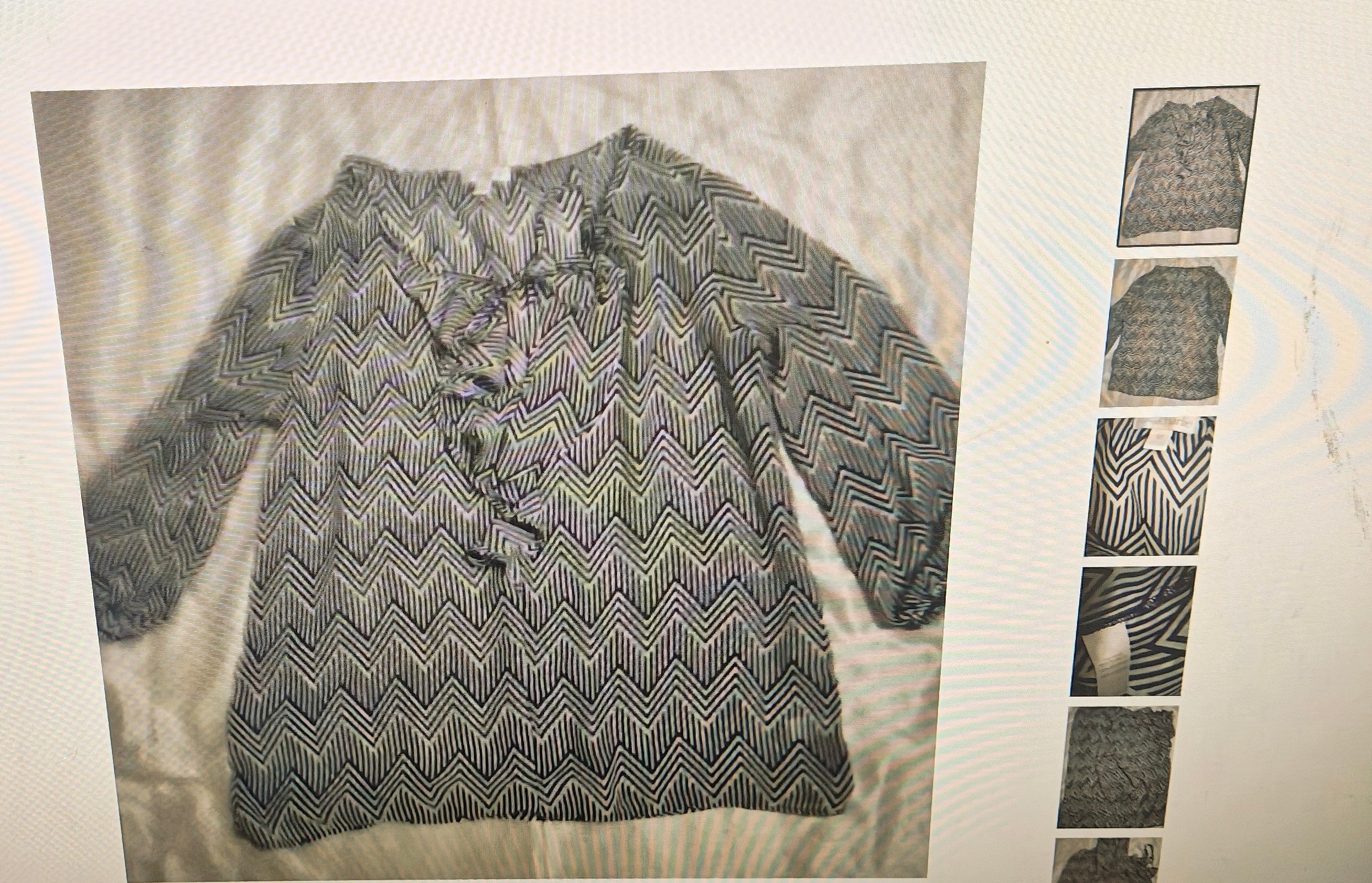 Charming Charlie women's blouse size M navy/white long sleeves sheer boho work

