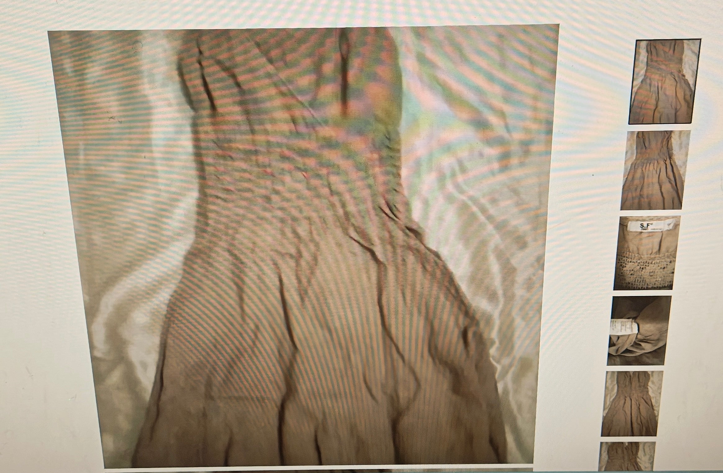 S&F 2005 women's dress size S sleeveless beige crochet back linen cottage grunge
