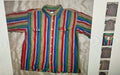 Dickies men's shirt size L (16-18) multicolor stripes short sleeves casual wear
