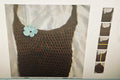 Vintage handmade women's bag crochet chocolate brown shoulder
