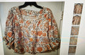 Rachel Zoe women's top size M parsley babydoll milkmaid regency long sleeves
